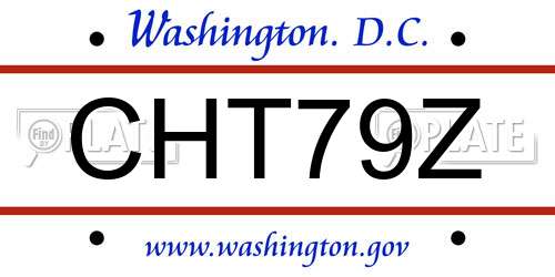 CHT79Z District Of Columbia License Plate