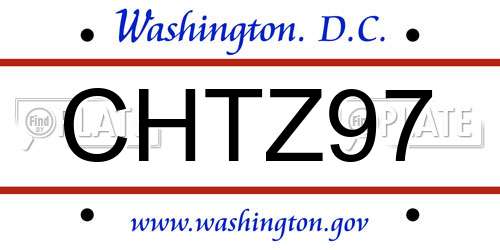 CHTZ97 District Of Columbia License Plate