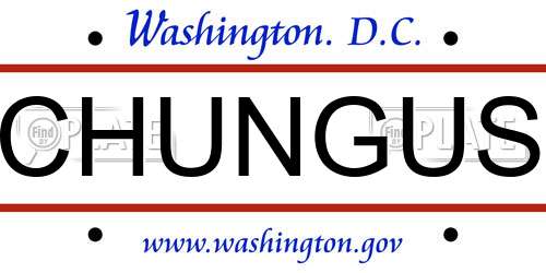 CHUNGUS District Of Columbia License Plate