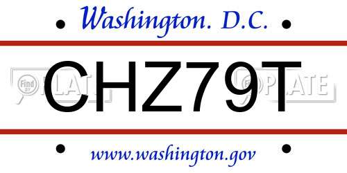 CHZ79T District Of Columbia License Plate
