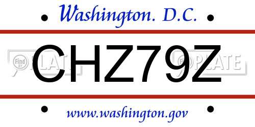 CHZ79Z District Of Columbia License Plate