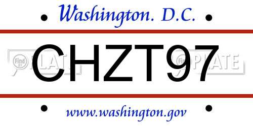 CHZT97 District Of Columbia License Plate