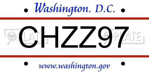 CHZZ97 District Of Columbia License Plate