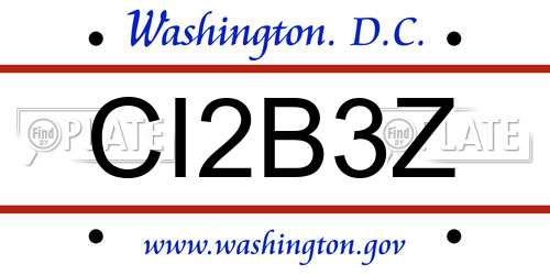 CI2B3Z District Of Columbia License Plate