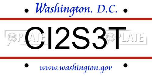 CI2S3T District Of Columbia License Plate
