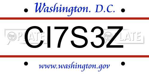 CI7S3Z District Of Columbia License Plate