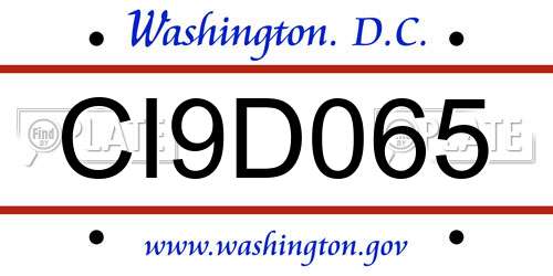 CI9D065 District Of Columbia License Plate