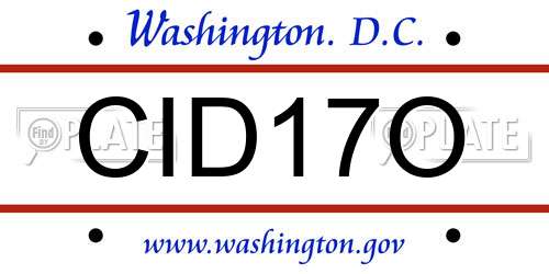 CID17O District Of Columbia License Plate