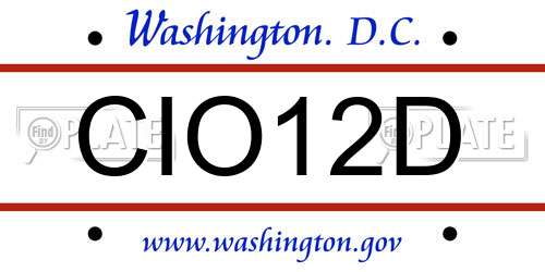 CIO12D District Of Columbia License Plate