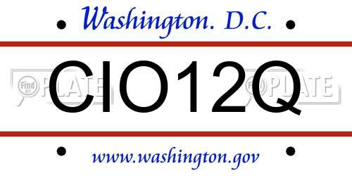 CIO12Q District Of Columbia License Plate