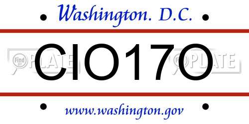 CIO17O District Of Columbia License Plate