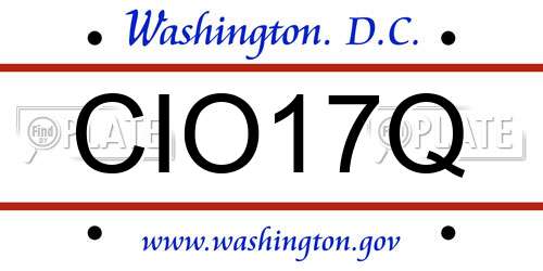 CIO17Q District Of Columbia License Plate