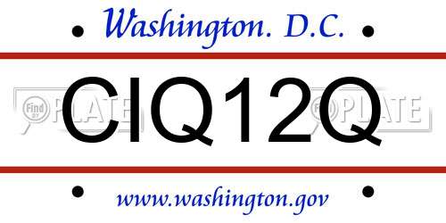 CIQ12Q District Of Columbia License Plate