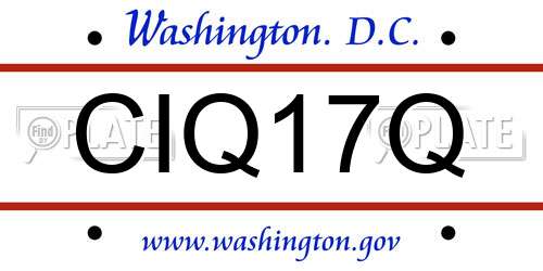 CIQ17Q District Of Columbia License Plate