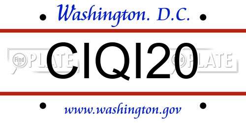 CIQI20 District Of Columbia License Plate