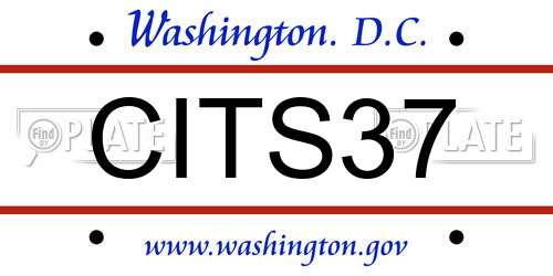 CITS37 District Of Columbia License Plate