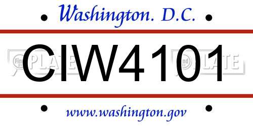 CIW4101 District Of Columbia License Plate