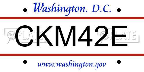 CKM42E District Of Columbia License Plate
