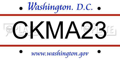 CKMA23 District Of Columbia License Plate
