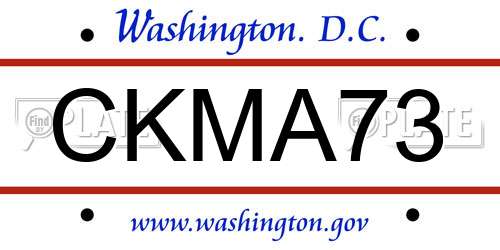 CKMA73 District Of Columbia License Plate
