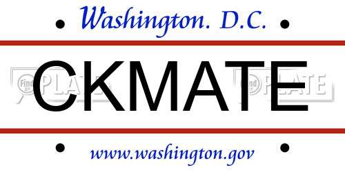 CKMATE District Of Columbia License Plate