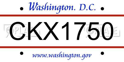 CKX1750 District Of Columbia License Plate