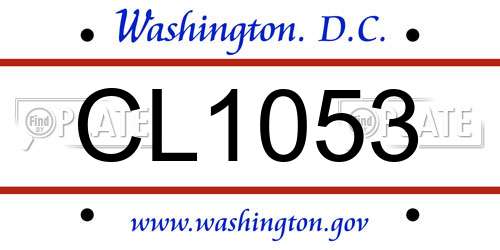 CL1053 District Of Columbia License Plate