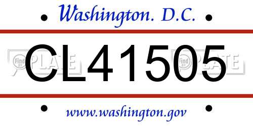 CL41505 District Of Columbia License Plate
