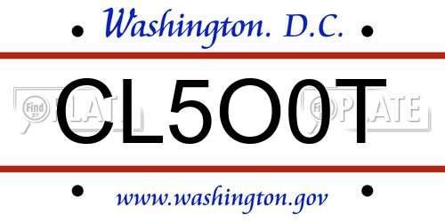 CL5O0T District Of Columbia License Plate