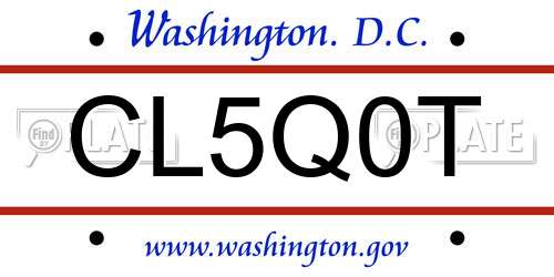 CL5Q0T District Of Columbia License Plate