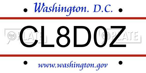 CL8D0Z District Of Columbia License Plate
