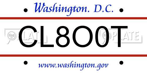 CL8O0T District Of Columbia License Plate