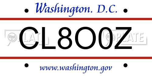 CL8O0Z District Of Columbia License Plate