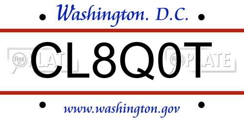 CL8Q0T District Of Columbia License Plate