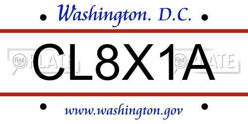 CL8X1A District Of Columbia License Plate