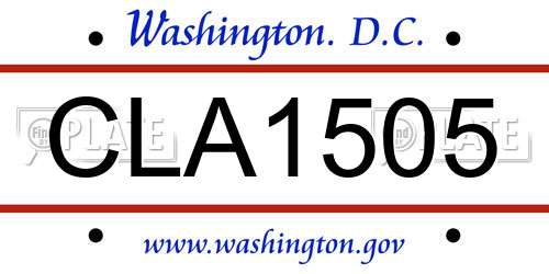 CLA1505 District Of Columbia License Plate