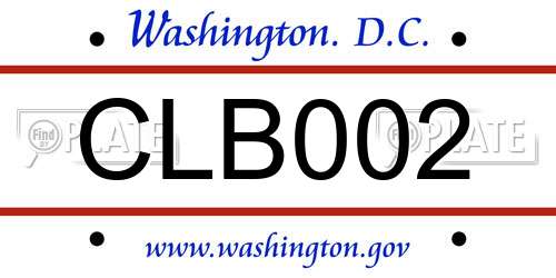 CLB002 District Of Columbia License Plate