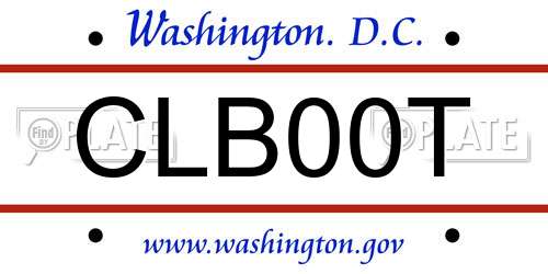 CLB00T District Of Columbia License Plate