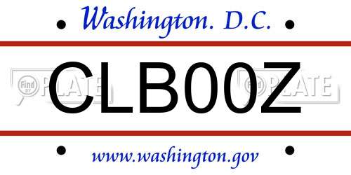 CLB00Z District Of Columbia License Plate