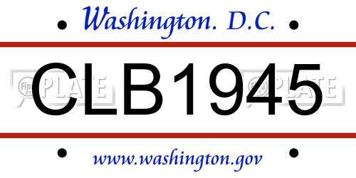 CLB1945 District Of Columbia License Plate