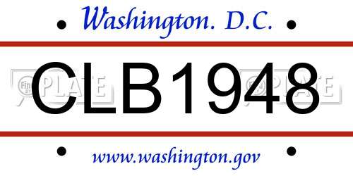 CLB1948 District Of Columbia License Plate