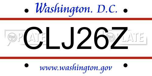 CLJ26Z District Of Columbia License Plate