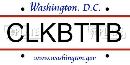 CLKBTTB District Of Columbia License Plate