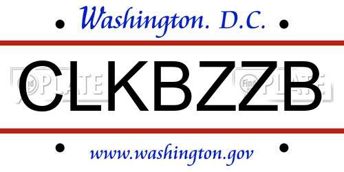 CLKBZZB District Of Columbia License Plate