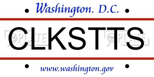 CLKSTTS District Of Columbia License Plate