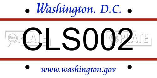 CLS002 District Of Columbia License Plate