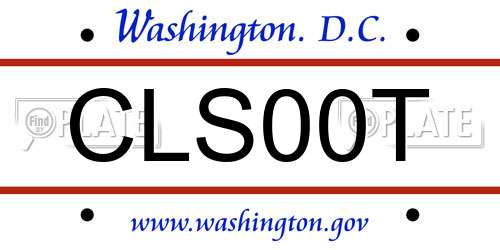 CLS00T District Of Columbia License Plate