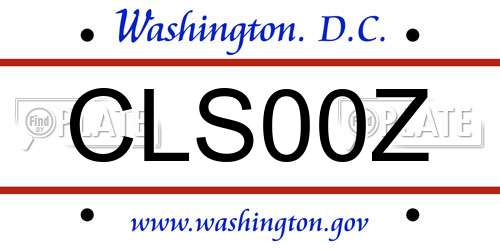 CLS00Z District Of Columbia License Plate