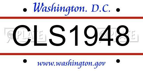 CLS1948 District Of Columbia License Plate
