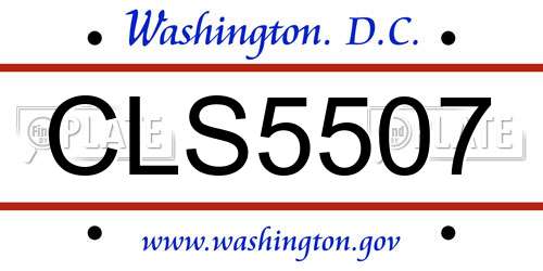 CLS5507 District Of Columbia License Plate